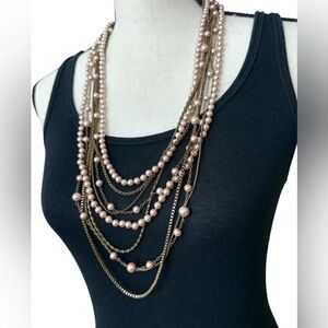 🩷Talbots Multi-strand Faux Pearl Necklace